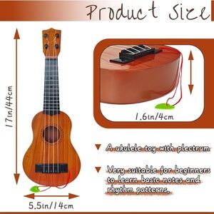 Wooden Ukulele with Black Strings